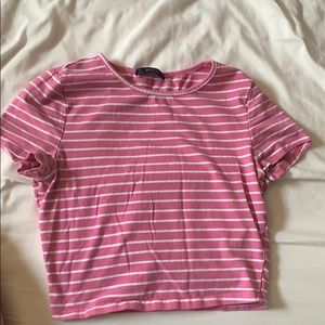 cropped pink and white red